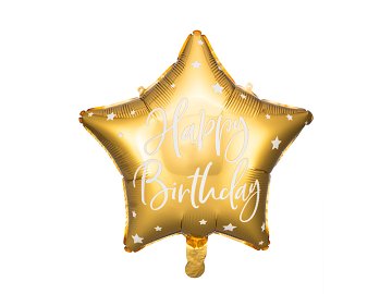 Foil balloon Happy Birthday, 40cm, gold