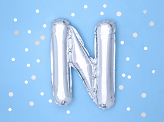 Foil Balloon Letter ''N'', 35cm, silver