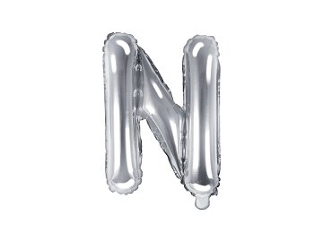 Ballon Mylar lettre ''N'', 35cm, argenté