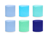 Crepe Paper 5cm/10m, set of 6 pcs., blue-green mix (1 pkt / 6 pc.)