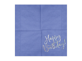 Napkins Happy Birthday, navy blue, 33x33cm (1 pkt / 20 pc.)