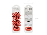 Set of ribbons and rosettes, red, mix (1 pkt / 3 pc.)
