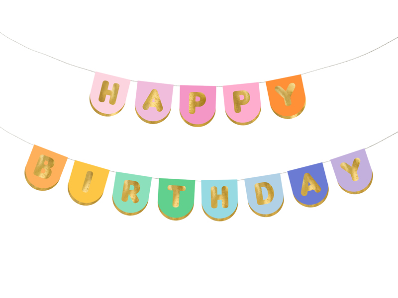 Flaggbanner – Happy Birthday – mix – 163x12 cm