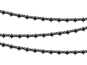 Guirlande en papier de soie Chauves-souris, noir, 4m