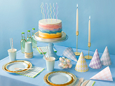 Birthday candles curl, mix, 14cm (1 pkt / 8 pc.)