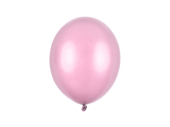 10 Ballons Metalliques Rose Bonbon 27cm