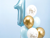 Ballons 30 cm, Un, pastel, bleu clair (1 pqt. / 6 pc.)