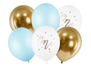 Balloons 30cm, One, Pastel Light Blue (1 pkt / 6 pc.)