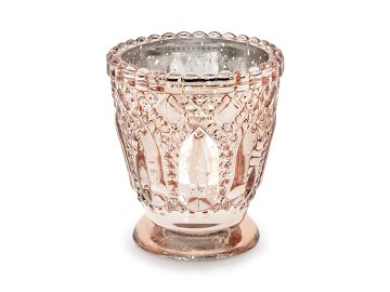 Candle holder, rose gold, 8cm (1 pkt / 4 pc.)