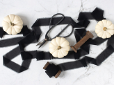 Chiffon ribbon, black, 40mm/10m