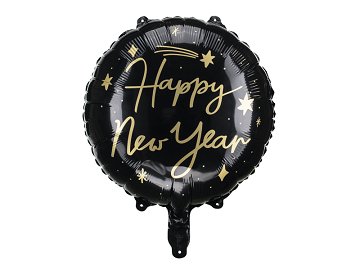 Foil balloon Happy New Year, 45 cm, black