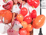 Balloons 16'' Hearts, Pastel red (1 pkt / 6 pc.)