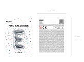 Ballon Mylar lettre ''E'', 35cm, argenté