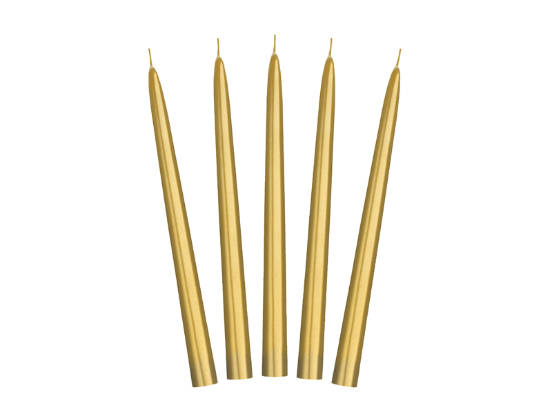 Taperljus – metallisk – 24 cm – 10-pack