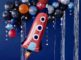 Ballon en Mylar en feuille Rocket, 44x115cm, mélange