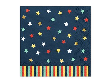 Napkins Stars, 33x33 cm, navy blue (1 pkt / 12 pc.)
