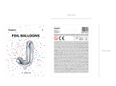 Folienballon Buchstabe ''J'', 35cm, silber