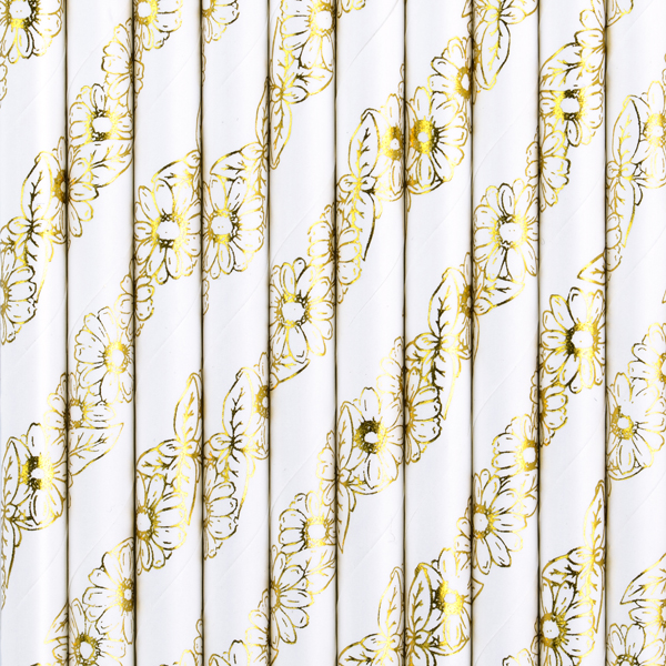 Sugrör – guld metallic – 19.5 cm – 10-pack