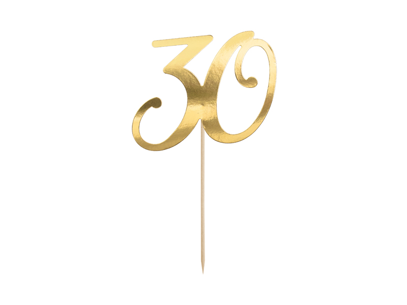Tårttoppers – 30-årsdag – guld – 20.5 cm