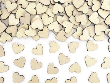 Wooden confetti Hearts, 2x2cm (1 pkt / 50 pc.)