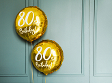 Ballon en Mylar 80e anniversaire, or, 45cm