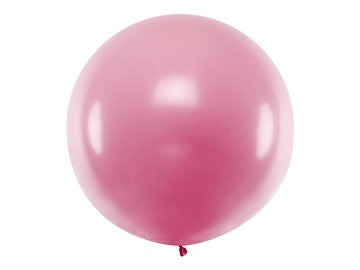 Round Balloon 1m, Metallic Light Pink