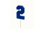Geburtstagskerze Ziffer 2, 6 cm, Blau