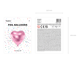 Ballon Mylar Coeur, 45cm, rose clair