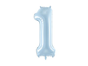 Folienballon Ziffer ''1'', 72cm, hellblau