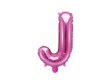 Balon foliowy Litera ''J'', 35cm, ciemny różowy