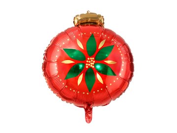 Ballon en Mylar Boule de Noël, 45x45cm, mélange