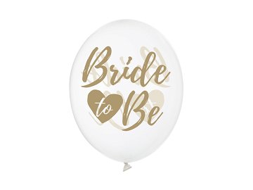 Ballons 30cm, Bride to be, Crystal Clear (1 VPE / 6 Stk.)