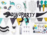 Zestaw dekoracji party - Dinozaury