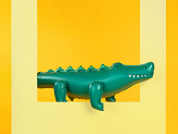 Standing foil balloon Crocodile, 126x36 cm, mix