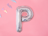 Balon foliowy Litera ''P'', 35cm, holograficzny