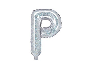 Ballon Mylar lettre ''P'', 35cm, holographique