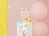 Birthday Candle Number '0', white confetti, 5.5cm