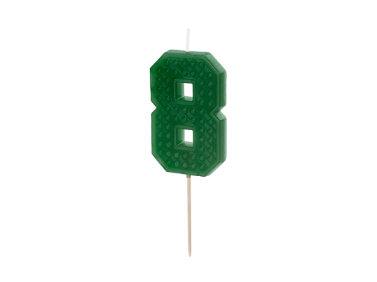 Świeczka urodzinowa Cyferka 8, 6 cm, zielony