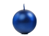 Bougie Sphère métallique, bleu marine, 6cm (1 pqt. / 10 pc.)