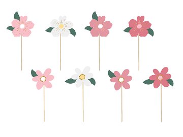 Cake toppers Flowers, mix, 13-14.5 cm. (1 pkt / 8 pc.)