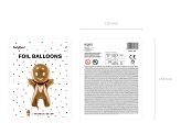 Ballon en Mylar Gingerbread Man, 67x97cm, mélange