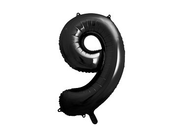 Ballon en Mylar Chiffre ''9'', 86cm, noir