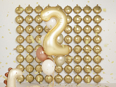 Balon foliowy Cyfra '2', 86cm, złoty