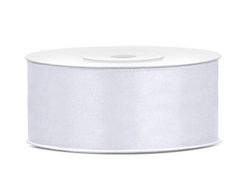 Satin Ribbon, white, 25mm/25m (1 pc. / 25 lm)