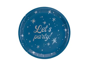 Talerzyki Let's party!, 23 cm, granatowy (1 op. / 6 szt.)