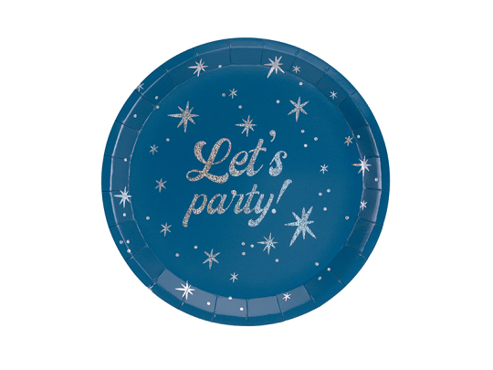 Talerzyki Let's party!, 23 cm, granatowy (1 op. / 6 szt.)