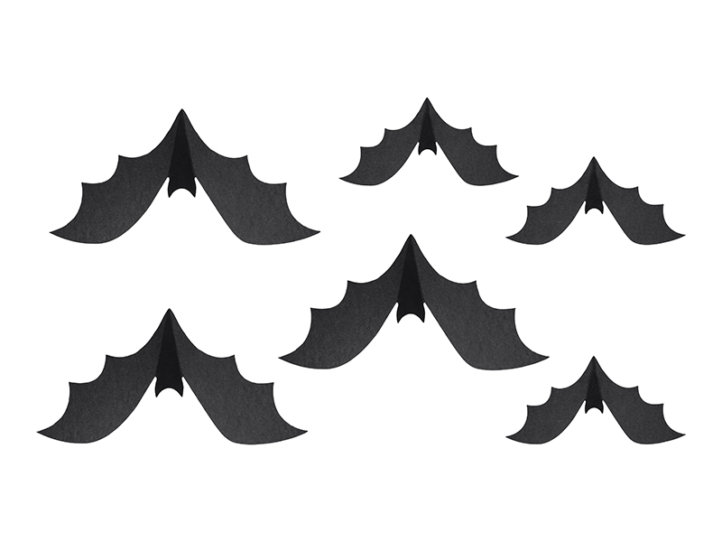 Träinskription – Fladdermöss – svart – 29 cm – 6-pack