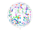 Ballon avec confettis ronds, 1m, mélange