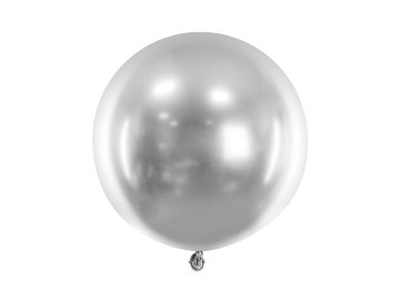 Runder Ballon Glossy 60cm, silber