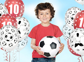 Balloons 30cm, Footballer and balls, Pastel Pure White (1 pkt / 6 pc.)